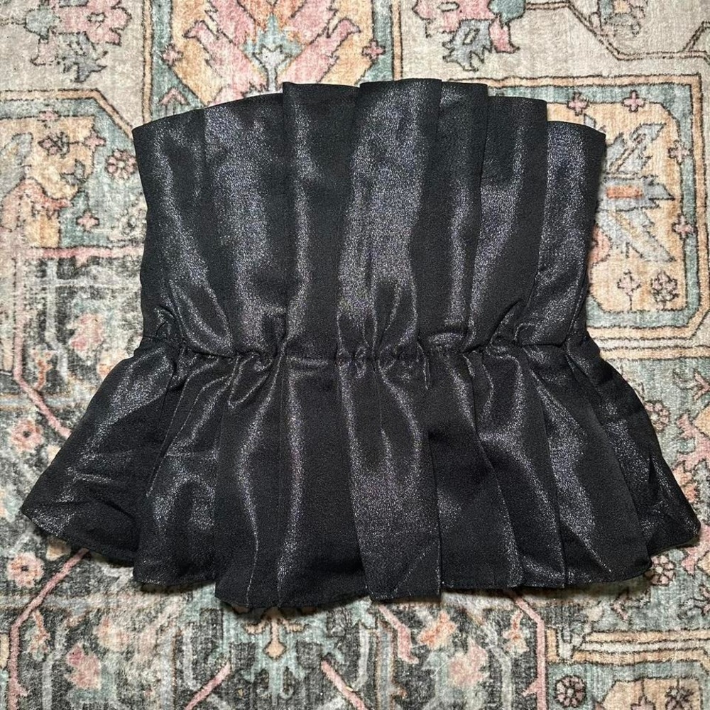 DO+BE‎ Black Strapless Peplum Top (S)